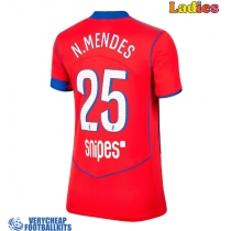 Paris Saint-Germain Nuno Mendes #25 Replica Third Shirt Ladies 2025-26 Short Sleeve